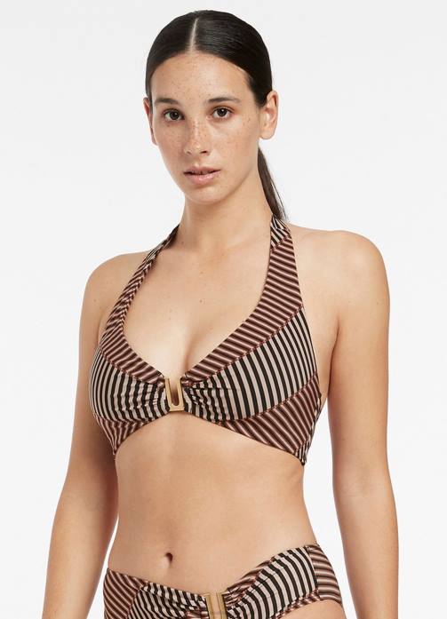 Raya D_Dd Halter Top Tobacco Seafolly Women Swimwear JRJZ339