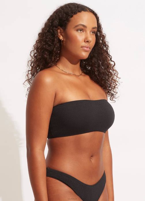 Sea Dive Tube Top Black Seafolly Women Swimwear JRJZ260