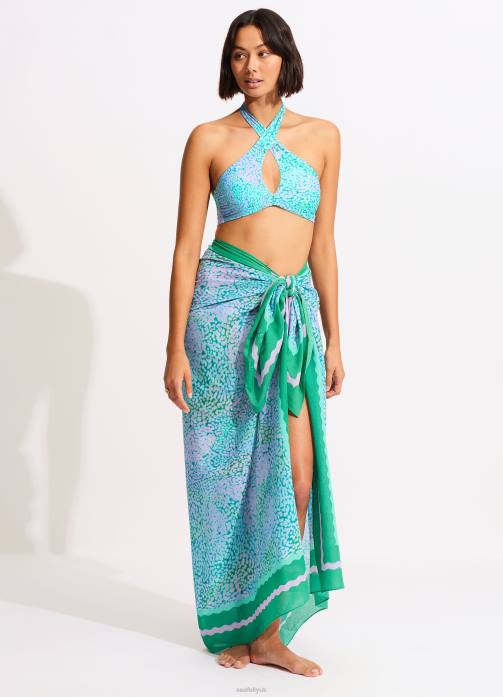 Sea Skin Sarong Vivid Green Seafolly Women Swimwear JRJZ717