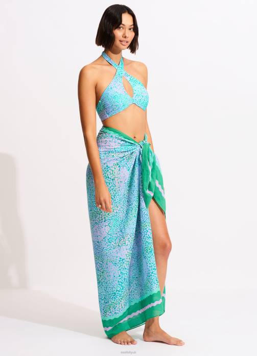 Sea Skin Sarong Vivid Green Seafolly Women Swimwear JRJZ717