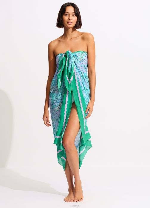 Sea Skin Sarong Vivid Green Seafolly Women Swimwear JRJZ717