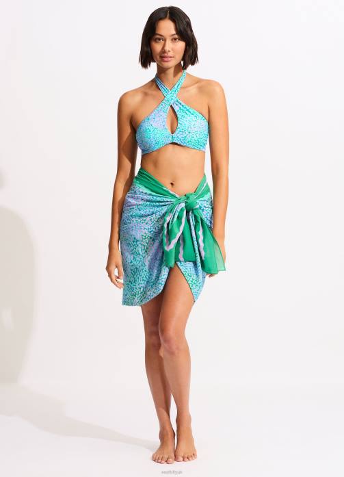 Sea Skin Sarong Vivid Green Seafolly Women Swimwear JRJZ717