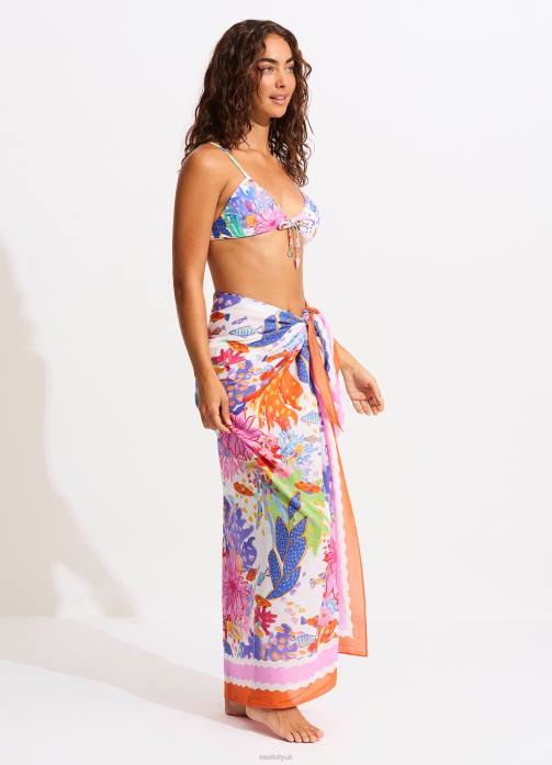 Under The Sea Sarong Fashion Seafolly Women Swimwear JRJZ716