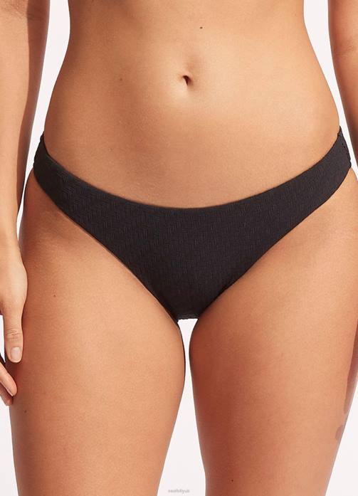 Willow Hipster Black Seafolly Women Swimwear JRJZ328