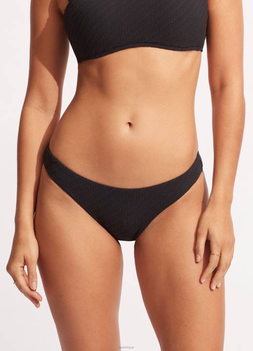 Willow Hipster Black Seafolly Women Swimwear JRJZ328