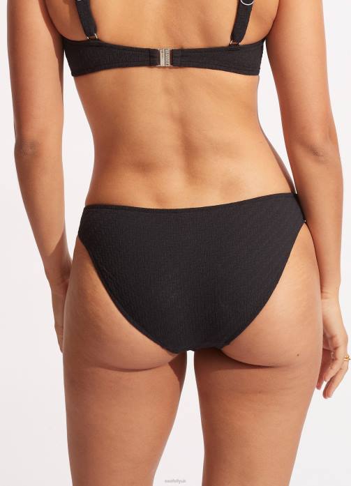 Willow Hipster Black Seafolly Women Swimwear JRJZ328