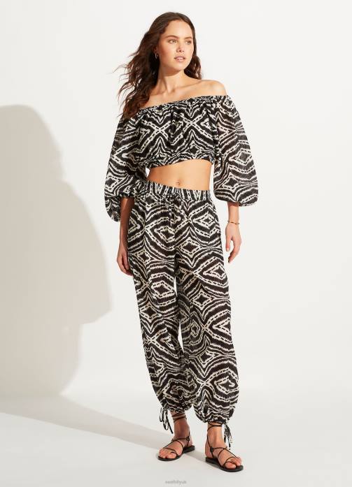 Zanzibar Crop Top Black Seafolly Women Swimwear JRJZ744