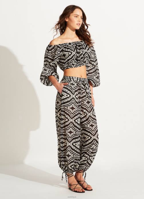 Zanzibar Crop Top Black Seafolly Women Swimwear JRJZ744