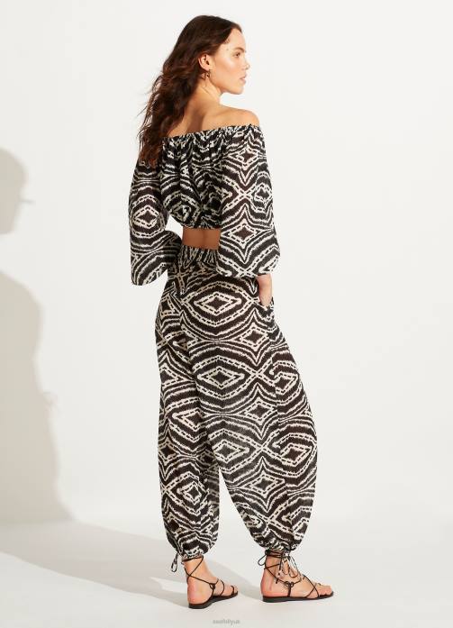 Zanzibar Crop Top Black Seafolly Women Swimwear JRJZ744