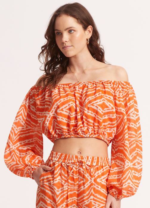 Zanzibar Crop Top Mandarin Seafolly Women Swimwear JRJZ739