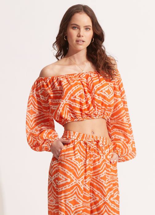 Zanzibar Crop Top Mandarin Seafolly Women Swimwear JRJZ739