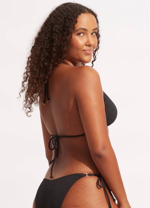 Sea Dive Slide Tri Black Seafolly Women Swimwear JRJZ284