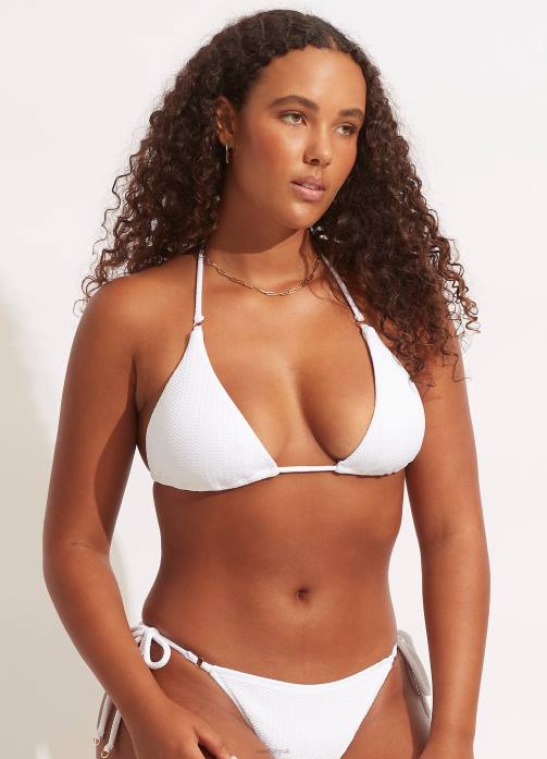Sea Dive Slide Tri White Seafolly Women Swimwear JRJZ301