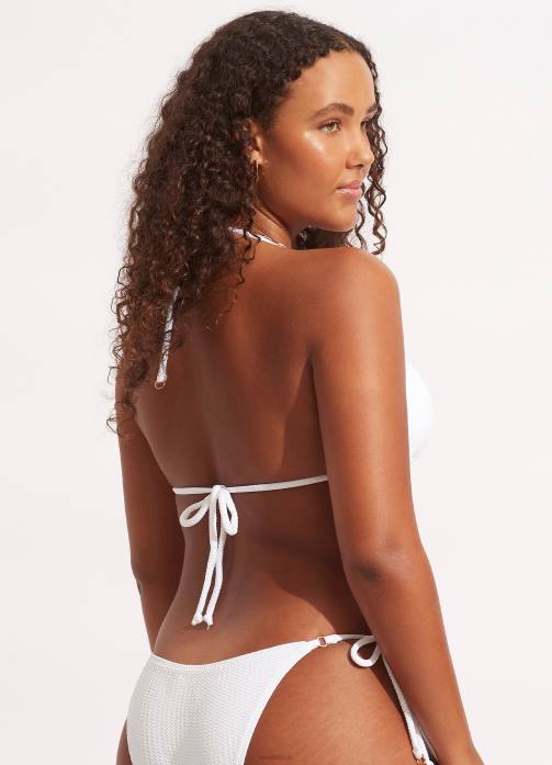 Sea Dive Slide Tri White Seafolly Women Swimwear JRJZ301