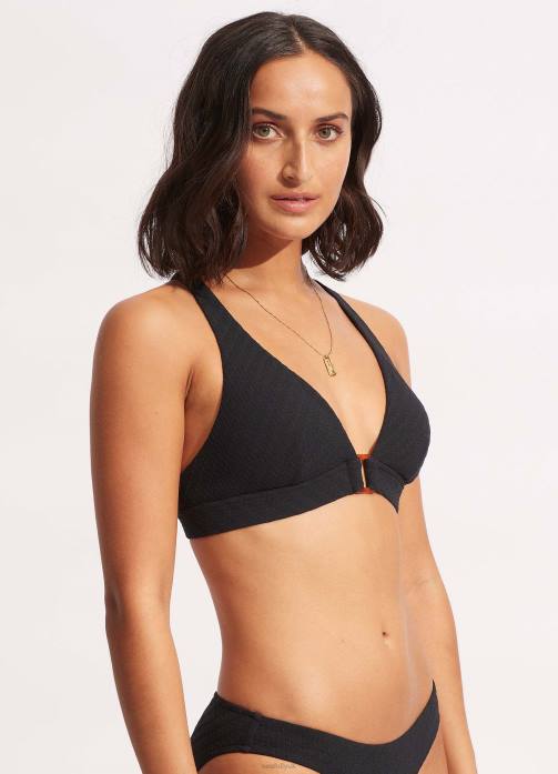 Willow Longline Tri Black Seafolly Women Swimwear JRJZ511